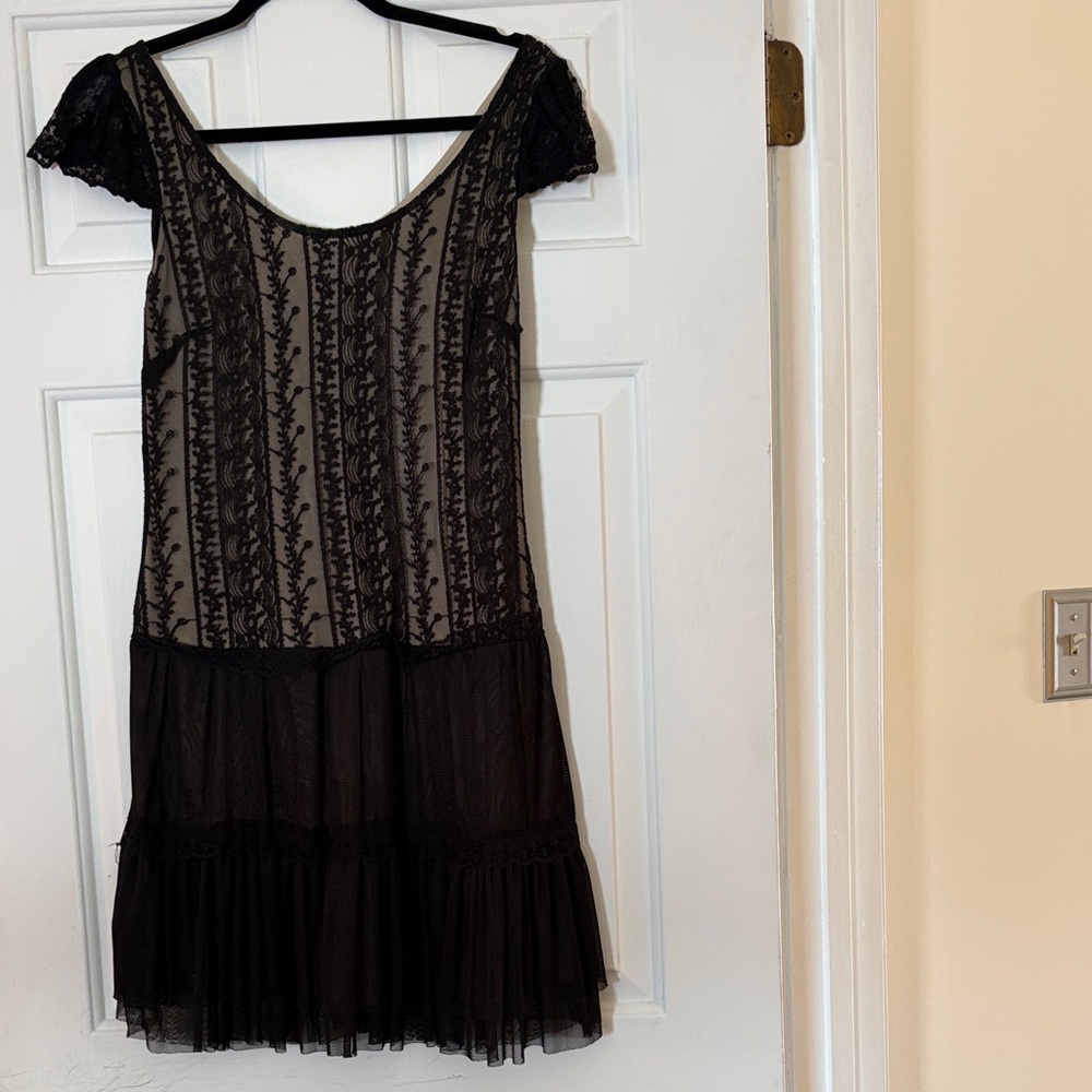 Pinky Black Sheer Lace Dress
